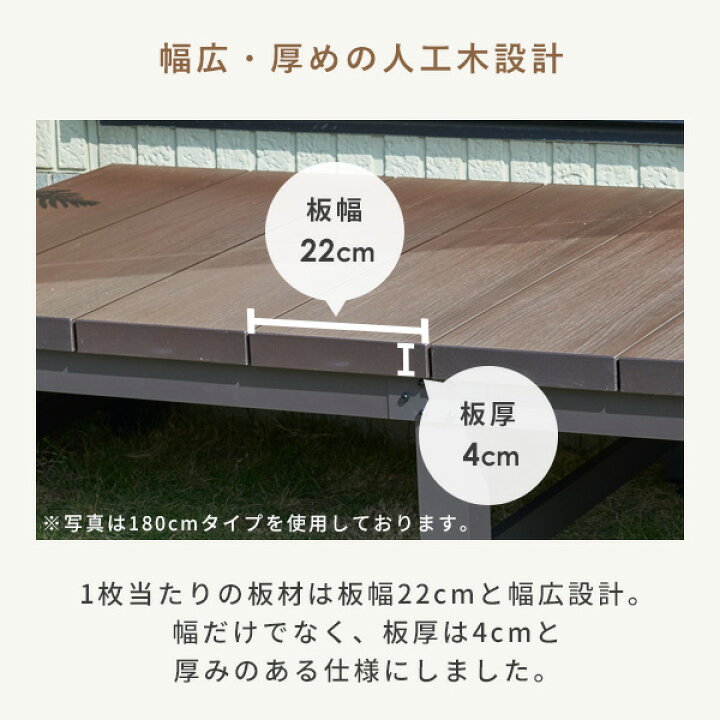 楽天市場】人工木 ウッドデッキ 90×90cm/90×120cm 簡単設置 ブラウン 