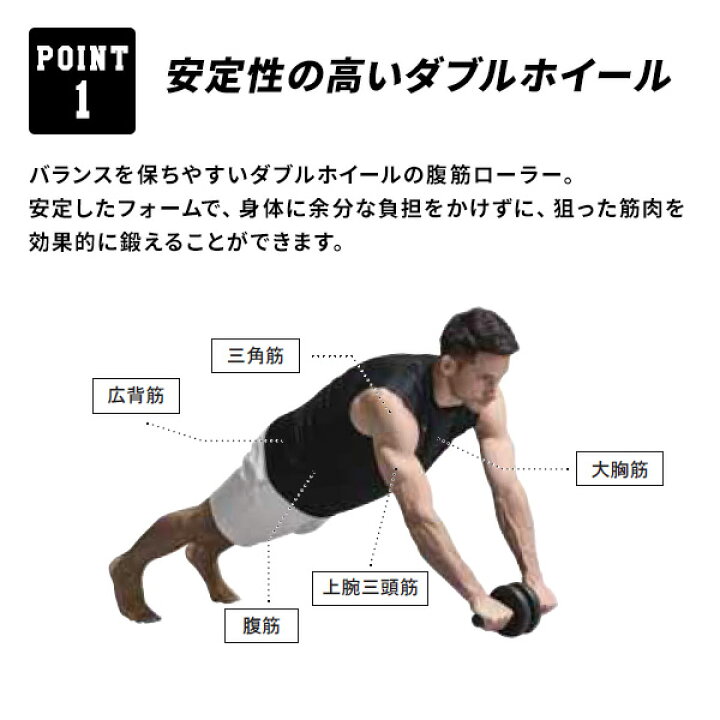 楽天市場】腹筋ローラー アブホイール 膝マット付き ダブルホイール 