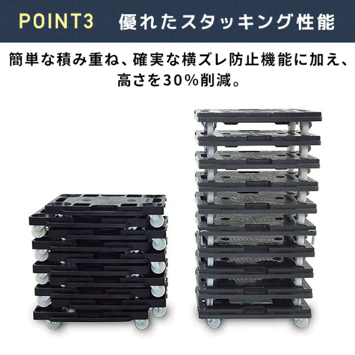 楽天市場】連結平台車 コンパクトドーリー 積載荷重120kg 微音ナイロン 