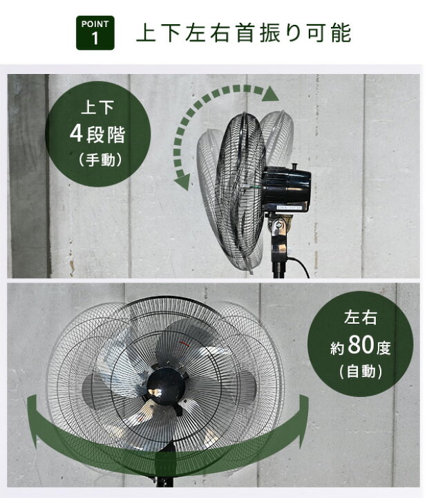 楽天市場】工場扇 工業扇風機 フロア 据置き型 アルミ全閉式 45cm 大 