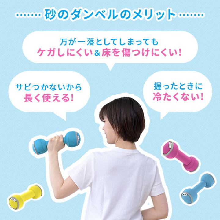 楽天市場】ダンベル 砂 0.5kg 1kg 2kg コンパクト 落としても安心 SFTD 