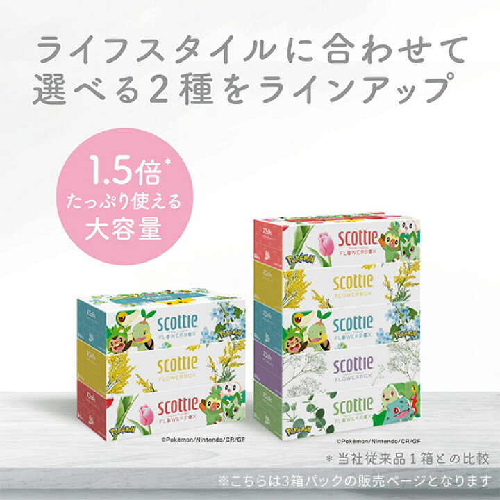 楽天市場】【在庫限り／ポケモン仕様】 スコッティ ティッシュペーパー 