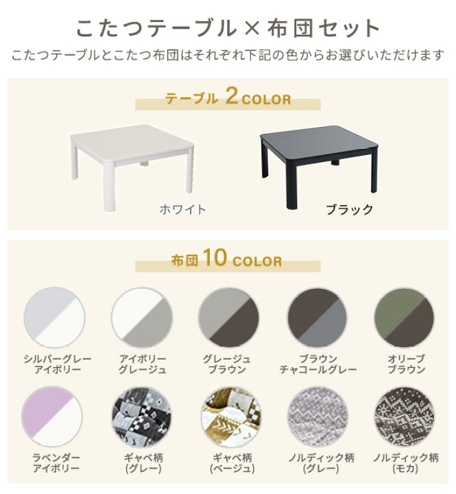 楽天市場】こたつ こたつテーブル コタツ こたつセット 75×75cm 正方形 