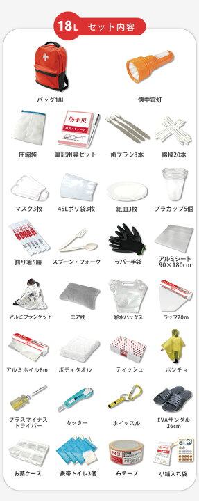 楽天市場】防災グッズ 防災セット 防災士監修 一次避難用 災害対策30点 
