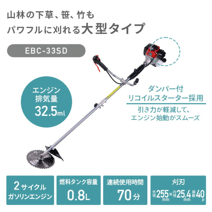 楽天市場】エンジン刈払機 2サイクルガソリンエンジン 排気量25.4ml 