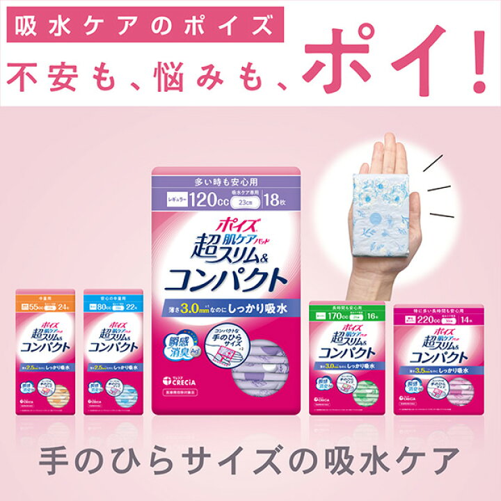 21点 ポイズ 肌ケアパッド+超スリム+ナチュラルコットン+ウィスパー+ 
