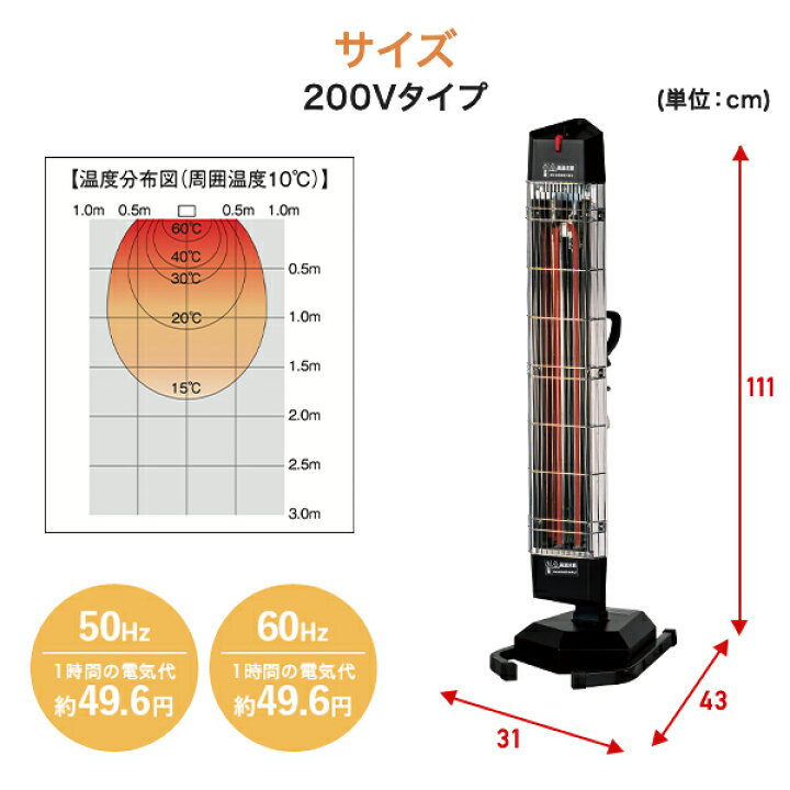 楽天市場】ヒーター 電気ヒーター 遠赤外線 暖房器具 シーズヒーター 