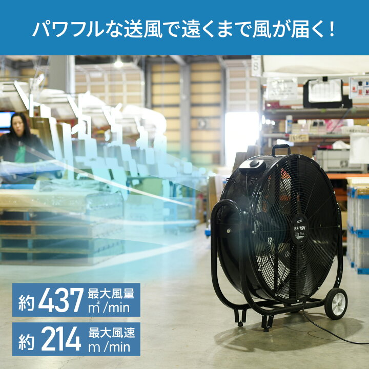 楽天市場】工場扇 産業用送風機 75cm羽根 ビッグファン (床置風洞扇 