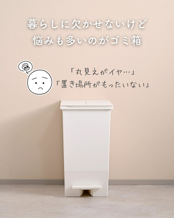 楽天市場】隠せる ゴミ箱 フタ付き 2分別 14L キッチンカウンター 