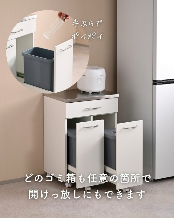楽天市場】隠せる ゴミ箱 フタ付き 2分別 14L キッチンカウンター 