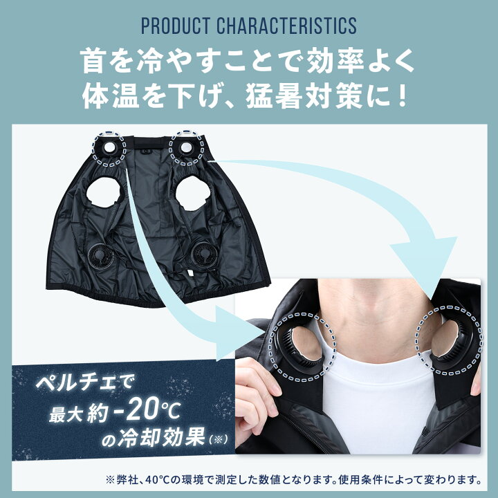 楽天市場】ペルチェ搭載 1個 2個 空調ウェア ファン付きウェア KAZEfit 