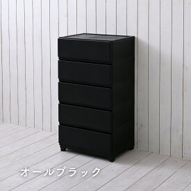 中が透けない 壁付き チェスト ワイド 5段 幅54 奥行41.7 高さ106.1cm 日本製 収納ケース プラスチック 引き出し たんす 衣装ケース 洗面所 収納 寝室 子供部屋 クローゼット 隠す収納 【送料無料】