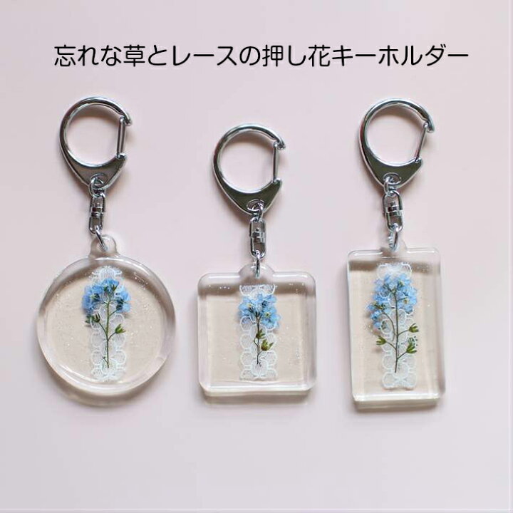 楽天市場 大好きな忘れな草がイッパイ レースがフェミニンな押し花キーホルダー 母の日 ギフト プレゼント 実用的 プチギフト 大人可愛い おしゃれ かわいい 誕生日 女性 レディース バッグチャーム 退職 お礼 送別 青い花 自転車 鍵 花 キーホルダー ボタニカル