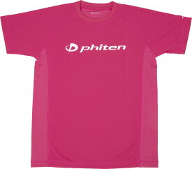 ファイテン PHITEN ラクシャツスポーツ RAKUシャツSPORTS 半袖 ロゴ入り Tシャツ ピンク×ロゴ白 S メンズ レディース 半袖シャツ スポーツウェア トレーニングウェア JG358003