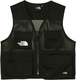 【4/24 20時から4h限定全品5％OFFクーポン！】 THE　NORTH　FACE ノースフェイス アウトドア アドベンチャーベスト キッズ Asventure Vest ベスト 蓄光刺繍 リフレクトハイピング ポケット 多機能 男の子 女の子 ドットボタン 記名ラベル NPJ22324 K