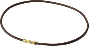【30日限定 ポイント最大10倍】 ファイテン Phiten ラクワ RAKUWA磁気チタンネックレス レザースタイル ブラウン/ゴールド 50cm 管理医療機器 磁気ネックレス スポーツネックレス 血行促進 肩こり