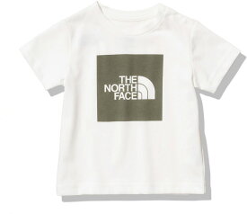 THE　NORTH　FACE ノースフェイス アウトドア ショートスリーブカラードスクエアロゴティー ベビー Tシャツ 半袖 オーガニックコットン 肩ドットボタン仕様 ニット生地 NTB32361