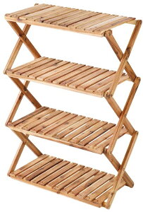 キャプテンスタッグ CAPTAIN STAG アウトドア CSクラシックス 木製4段MOVEラック 600 UP-2580 UP2580