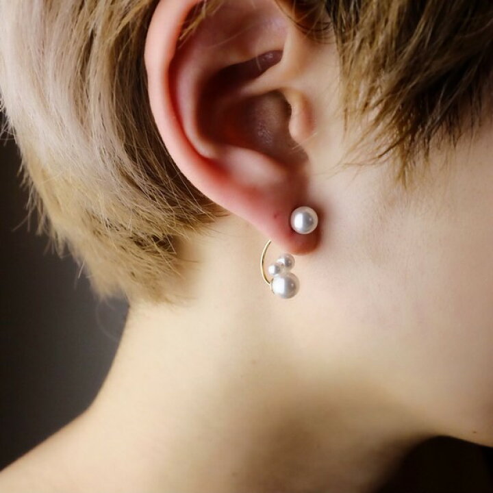 楽天市場】〈2wayピアス〉14kgfピアス◇アシンメトリーBubbleピアス 