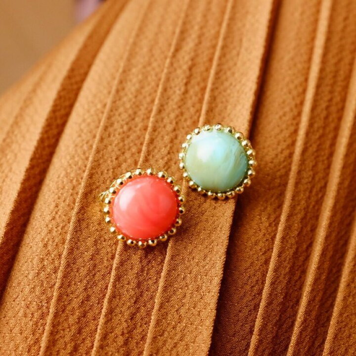 楽天市場】【イヤリング(樹脂ノンホールピアス)】コーラルオレンジ  