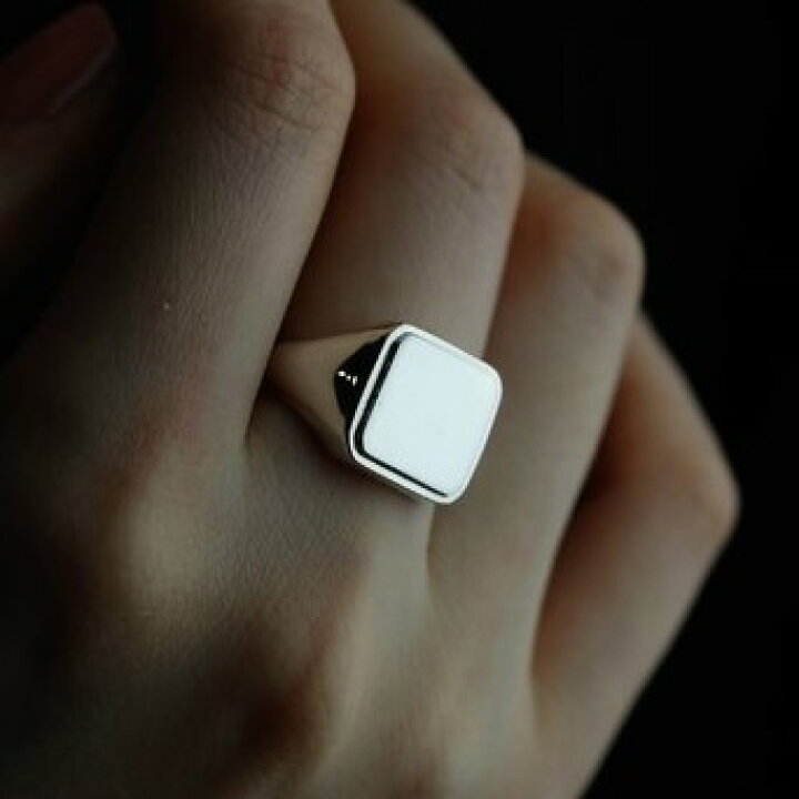 楽天市場】〈シルバー925〉シグネットリング step signet ring “Wide 