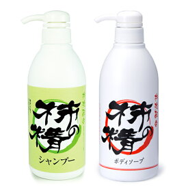 【セット商品】柿の精ボディソープ&シャンプーセット 各480ml 男女兼用 シャンプー ボディソープ 爽やかな香り ノンシリコン 効果を1回で実感 30代からの匂いケア 接客や人と接する仕事にも　ミドル脂臭 ジアセチル