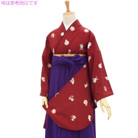 袴も選んで同時購入できます 袴用着物5点セット レトロガールの小紋きもの【中古】