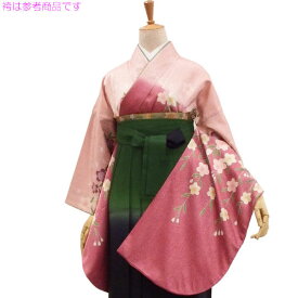 袴も選んで同時購入できます 袴用着物5点セット 枝垂れ桜を揺らす風　ピンク