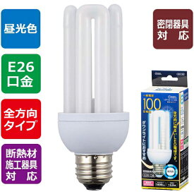 オーム電機　LED電球 D形 E26 100形相当 昼光色LDF13D-G-E26【品番：06-1685】