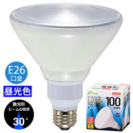 オーム電機　LED電球 ビームランプ形 散光形 E26 100形相当 昼光色LDR9D-W20/100W【品番：06-3124】