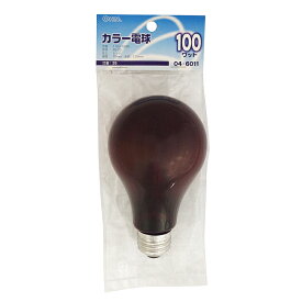 オーム電機　白熱カラー電球 E26 100W レッド　LB-PS7600-CR【品番：04-6011】