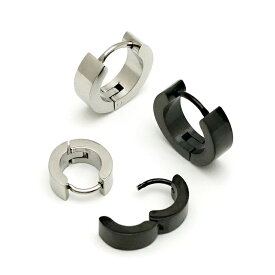 カチッとフープピアス (片耳用) / ピアス セカンドピアス シンプル フープピアス メンズピアス ステンレス