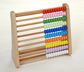 知育玩具・木おもちゃ・かず・計算・木工職人ベビー100玉　木製そろばん