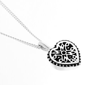 遺骨ペンダント 生活防水 名入れ 刻印 クラシックハート シルバー925製 ネックレス ジュエリーケース付き アクセサリー 遺骨 遺灰 持ち歩き メモリアル レディース メンズ 女性 男性 遺骨入