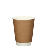 ［二重構造］二重断熱紙コップ8オンス 280ml(クラフト)業務用 1000個