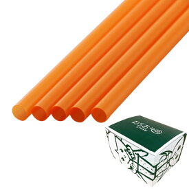 【先着順 最大400円OFFクーポン】ストロー（裸）直径6×210mm オレンジ 500本