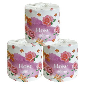 トイレットペーパー200m×24巻入(芯無し/シングル)ローズ