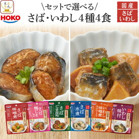 レトルト 魚 さば いわし 惣菜 おかず 2種類の セット から 選べる 煮魚 お試し 4種4食 詰め合わせ 【 メール便 送料無料 】 レトルト食品 常温保存 宝幸 国産 鯖 鰯 和食 総菜 煮物 ご飯のお供 備蓄 食品 敬老の日 2025 内祝い プチギフト