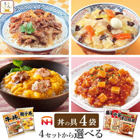 レトルト 惣菜 詰め合わせ 4種類の セット から 選べる 丼の具 4袋 【 送料無料 北海道沖縄以外】 日本ハム レトルト食品 常温保存 おかず 丼の素 レンジ 湯煎 仕送り 食べ物 贈り物 プレゼント 実用的 母の日 2024 新生活 ギフト