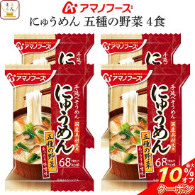 ＼ クーポン 配布中／ アマノフーズ フリーズドライ にゅうめん 五種の野菜 4食 （ 国産具材使用 ） 備蓄 非常食 父の日 2024 内祝い ギフト