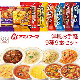 アマノフーズ フリーズドライ 洋風 お手軽 9種9食 詰め合わせ セット 【 送料無料 北海道沖縄以外】 インスタント食品 Theうまみ スープ ポタージュ リゾット シチュー カレー 洋食 惣菜 備蓄 常温保存 母の日 2024 新生活 ギフト