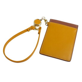 【名入れ対象商品】 パスケース リール付き 定期入れ ストラップ 両面 単パス ICカード キーホルダー 本革 牛革 レザー 伸びる 防犯 送料無料 ゆうパケット