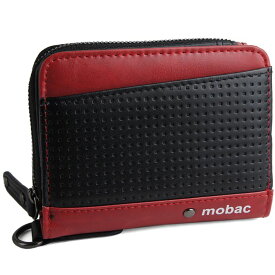 財布 メンズ 二つ折り ラウンドファスナー 二つ折り財布 折りたたみ財布 メッシュエンボス ツートンカラー バイカラー mobac サイフ クリスマス【コンビニ受取対応商品】