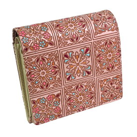 二つ折り財布 小さい財布 財布 レディース 本革 文庫革 日本製 国産 小銭入れあり 手染め 手描き かわいい マカナ 婦人 上品 友禅文庫 母の日 プレゼント クリスマス【コンビニ受取対応商品】