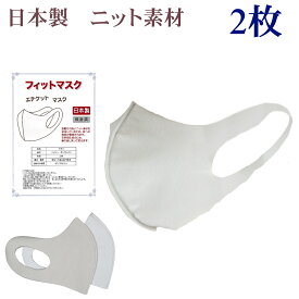 【処分価格】【日本製】夏にも快適 マスク　在庫あり　2枚入　洗える フィットマスク ニット素材 大人用 男女兼用 洗えば 何度も使える ウイルス 対策 予防 花粉症 ほこり　夏用