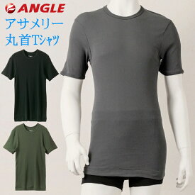 【ポイント5倍】カラーシリーズ 丸首Tシャツ【アングル】下着 夏 メンズ 紳士 肌着 サマー