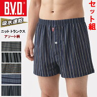 BVD ニットトランクス 吸水速乾 B.V.D. 前開き 綿混 メンズ インナー パンツ