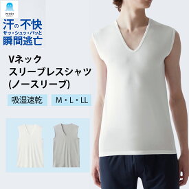 【6/1〜6/30までエントリーで更に10倍！】 【ポイント5倍】グンゼ アセドロン Vネック ノースリーブシャツ インナー メンズ V首 汗対策 吸汗 速乾 汗 ムレ 防止 汗冷え 吸放湿 抗菌 防臭 ノースリーブ シャツ 下着 肌着 男性 紳士 仕事 GUNZE MCA618P