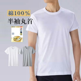 グンゼ 快適工房 半袖 丸首 メンズ 綿100% 抗菌防臭 無地 フライス 男性用 クルーネック メンズインナー シャツ 綿 60代 70代 80代 ギフト 贈り物 ロングセラー 下着 肌着 定番 GUNZE KQ5014 S-LL