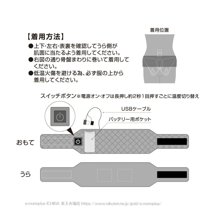 楽天市場】腰 温める グッズ〔ふわふわ暖か電熱腰ベルト〕仙骨 温め 
